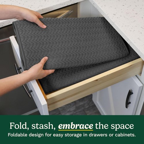 Cuisinart Ultra Absorbent Dish Drying Mats - 2 Pack 18" x 24" | Foldable, Machine Washable, Fast Drying