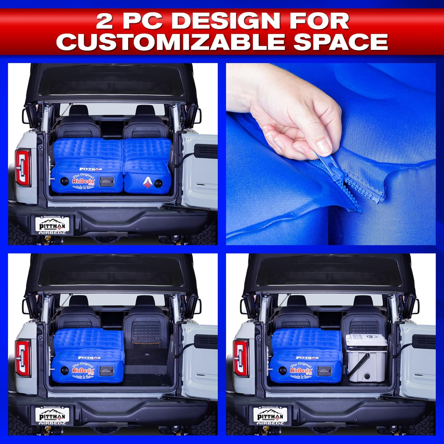 Pittman - Ford Bronco Air Mattress with Built-In Pump | Custom Fit SUV Camping Bed - Ultimate Comfort