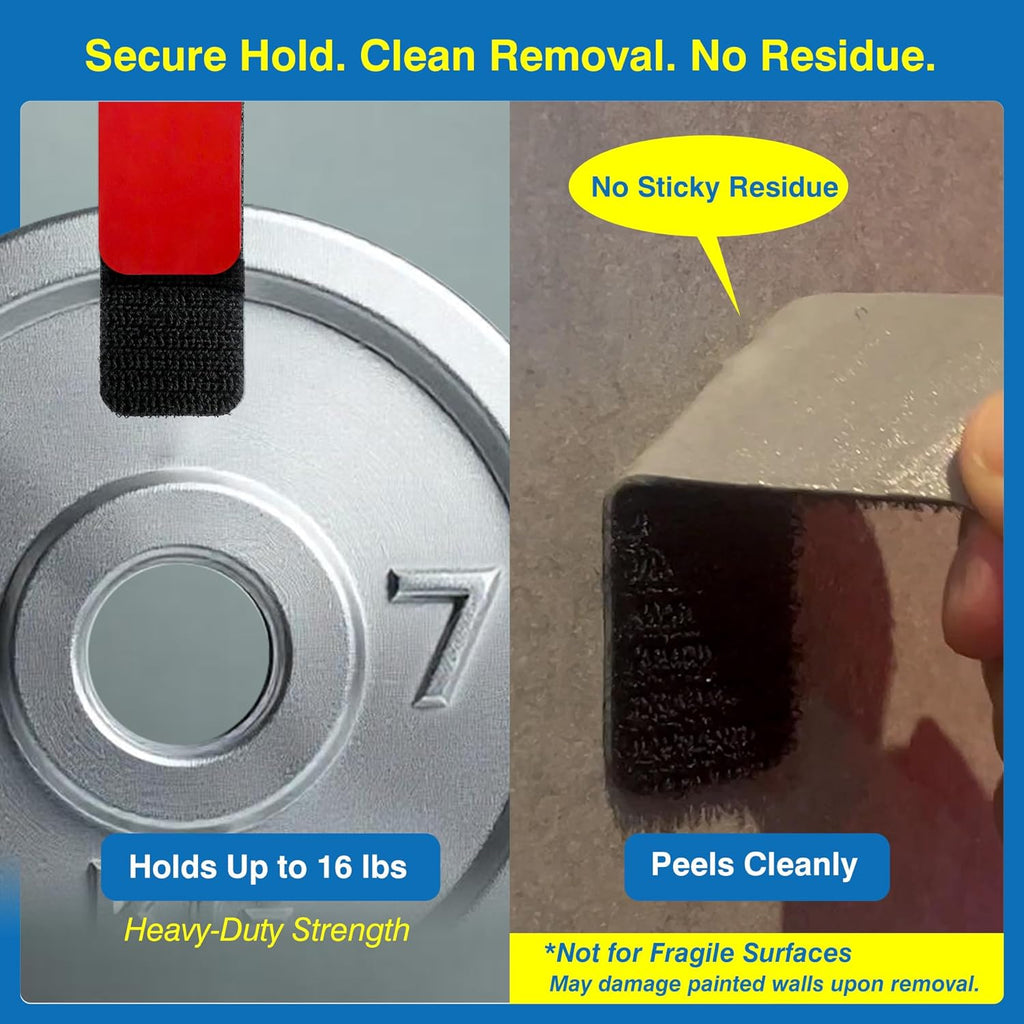 Skiennix Heavy-Duty Adhesive Hook and Loop Strips - 1.2" x 3.2" Waterproof & Heat-Resistant Fasteners for Strong Indoor/Outdoor Mounting