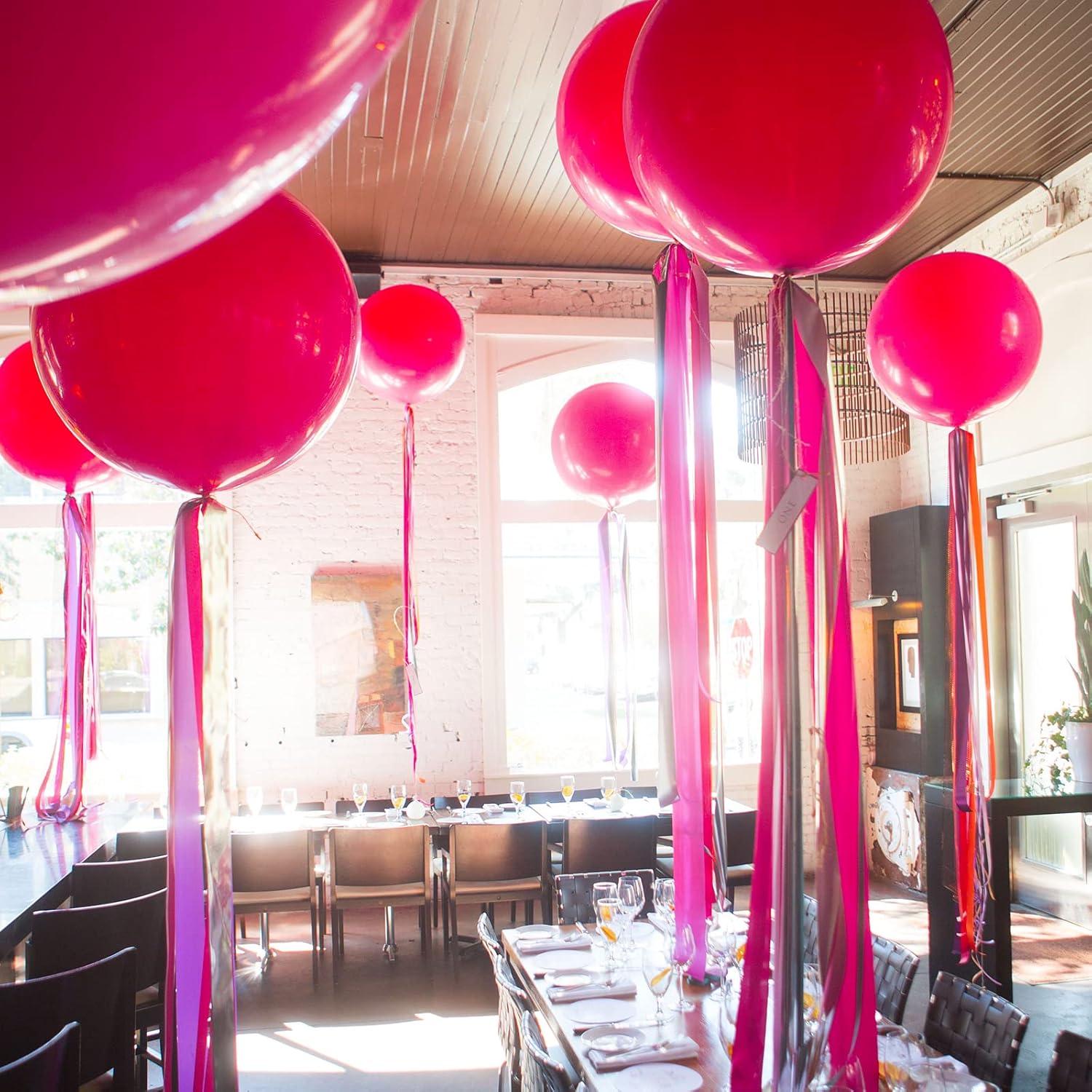 PartyWoo Hot Pink Balloons - 36 Inch Magenta Fuchsia for Baby Shower & Birthday Celebrations