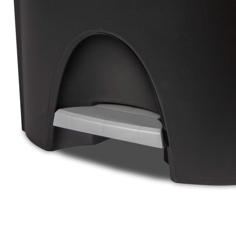 Sterilite 6.6 Gallon StepOn Wastebasket with Lid, Medium Sized Plastic Trash Can for the Kitchen, Bathroom, or Mudroom, Pedal, Black, 4-Pack