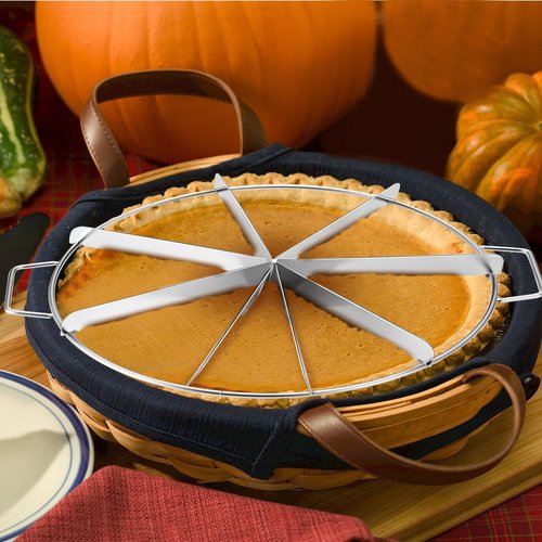 2 Pieces Pie Cutter Cake Marker Round 10.6 Inches Diameter Stainless Steel Cake Cutter Slicer Rust Proof, Divider with Side Handle Press for Commercial Home(8 Slice)
