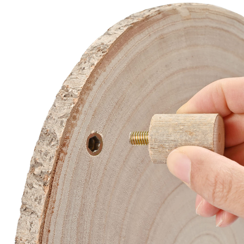 WILLOWDALE Wood Cake Stand for Dessert Table, Fit for 11 Inches Cake, Wedding Cake Stand Farmhouse Serving Tray for Party, Wood Slice Round Cake Holder Rustic Decor Table Centerpieces for Dining Room