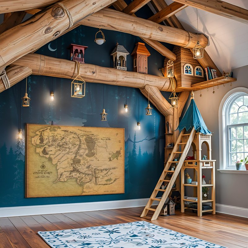 Mistyefly Middle Earth Map Wall Art Canvas Print - Fantasy Map of Middle Earth - 24''Hx36''W with Inner Wooden Frame - Lightweight & Easy to Hang - Perfect for Bedroom, Game Room Decor