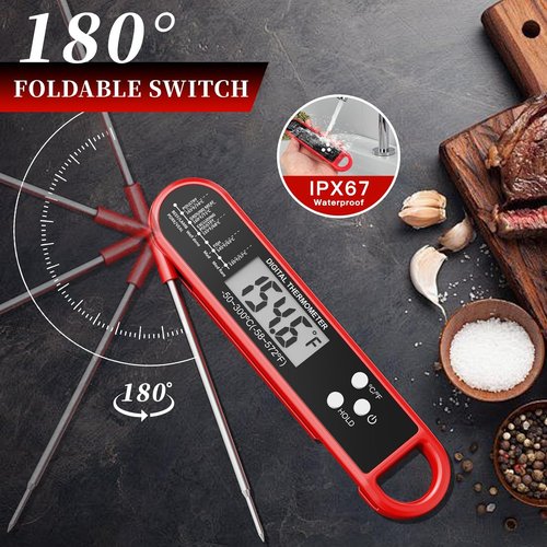 Digital Meat Thermometer by Skiennix | Instant Read Cooking & Grilling Tool - Waterproof, Magnetic, Professional BBQ Probe for Turkey & Steak