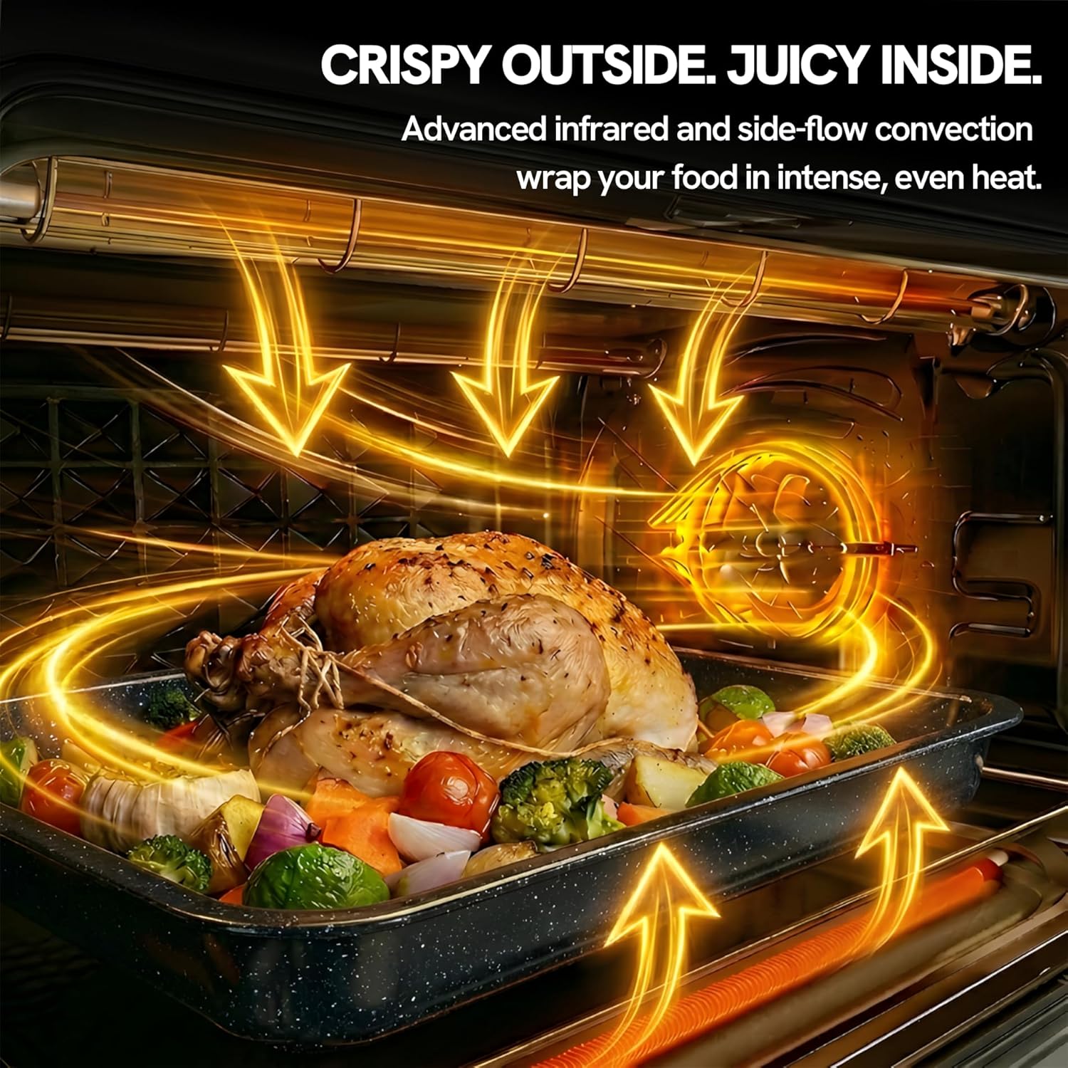 Val Cucina Non-Toxic Air Fryer Toaster Oven Combo - 26.3 QT Convection Oven | Fits 12” Pizza & 6-Slice Toast