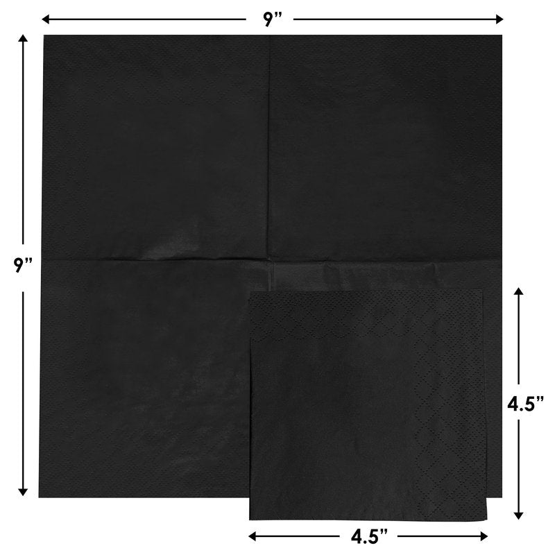 1100 Pack Cocktail Napkins Paper - Quality 3-Ply Black Beverage Napkins - Restaurant, Event, Bar Napkins - Perfect Size Dessert Napkin - Party Napkin Bulk - Elegant Wedding Napkins Disposable