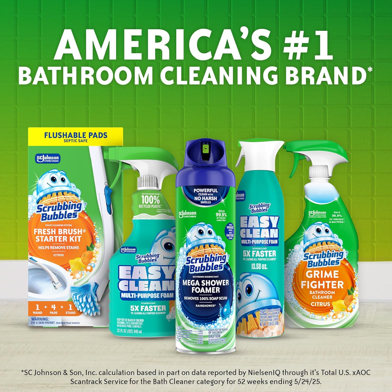 Scrubbing Bubbles Toilet Bowl Cleaning System - Citrus Scent | Includes 1 Wand, 4 Refill Pads & Stand