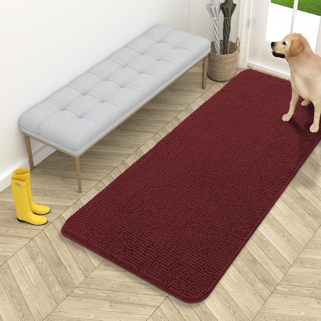 OLANLY Dog Door Mat - Absorbent Non-Slip Washable Doormat for Muddy Paws | 54x24 Caramel Russet