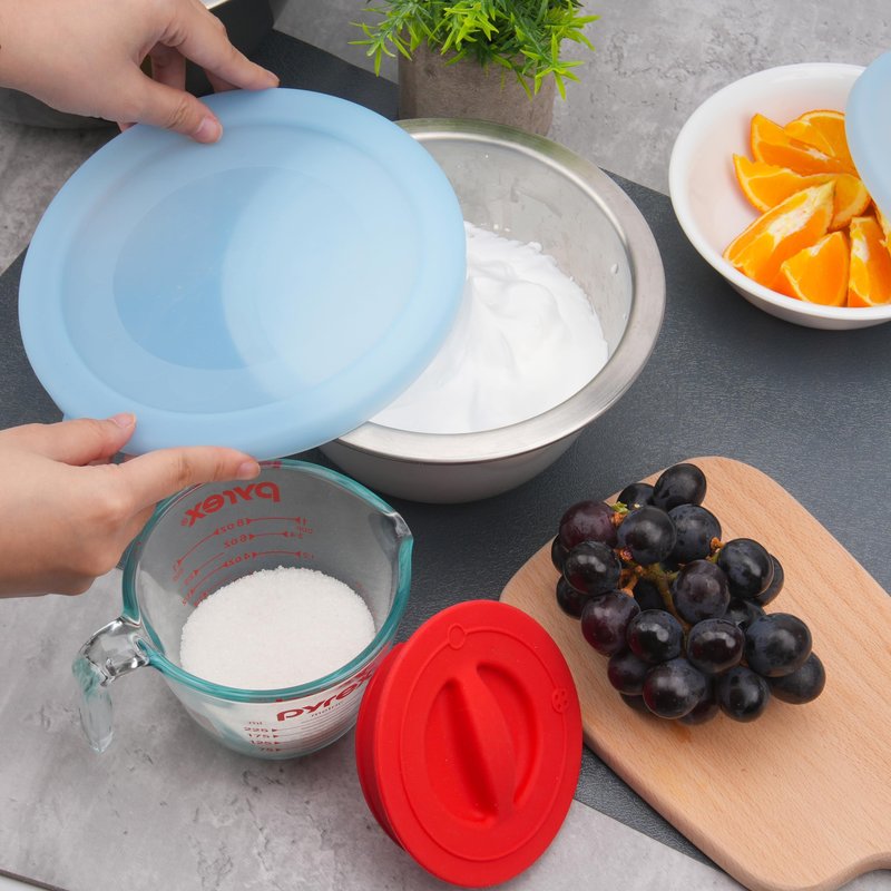 PUREKRA 3 Pack Silicone Replacement Lids for OXO 1.5-Quart, 3-Quart & 5-Quart Good Grips Stainless-Steel Mixing Bowls, See-Through Silicone Lids, Dishwasher & Microwave Safe (Bowls Are Not Included)