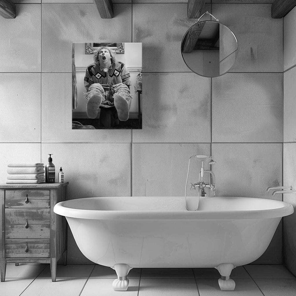 VYPEROCK Funny Framed Canvas Wall Art - Humorous Comedy Movies Poster for Bathroom | 16"x20" Modern Decor