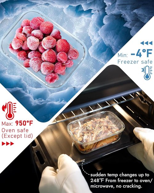 Glass Containers by [Brand Name] - 12-Pack Borosilicate Meal Prep Set | Oven-Safe, Airtight, BPA-Free, Multi-Size (Gray)