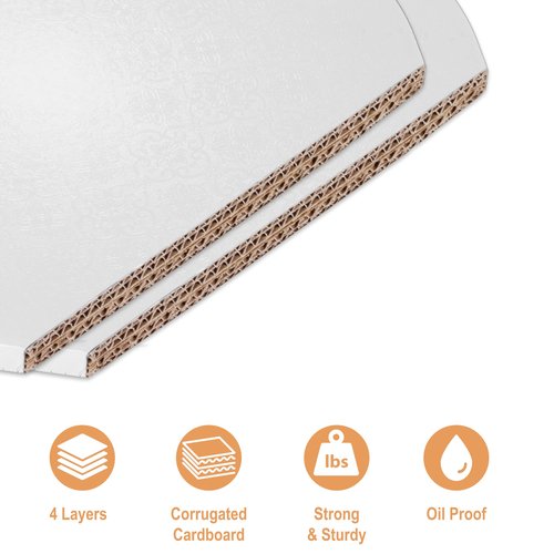 BOARDS+ Cake Drums 8, 10 & 12 Inch in White, Silver, Gold & Black Color (12 Pack) | 1/2" Thick CakeBoard Circle Rounds + Free Prop Up Tools | Fully Greaseproof, Sturdy for Heavy/Tiered Cakes