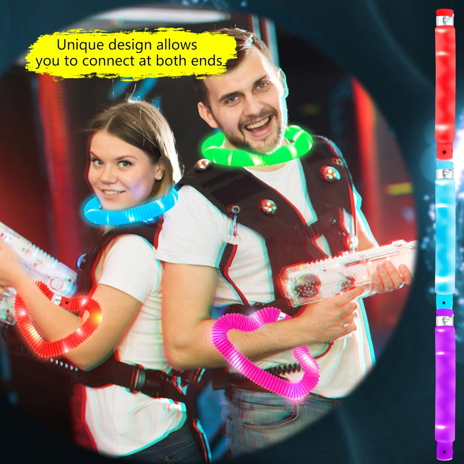 Skiennix LED Glow Sticks - 42 Pcs Light-Up Tubes for Kids' Birthday Parties & Concerts | Glow in The Dark