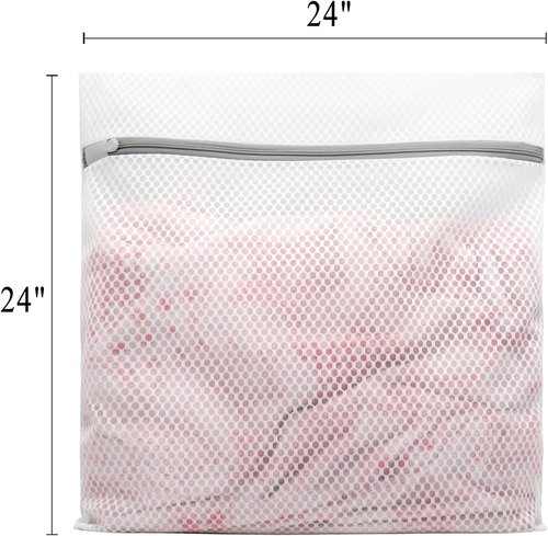 Muchfun Honeycomb Mesh Laundry Bags - 3 Durable Bags for Delicates | 24 x 24 Inches (XX-Large)