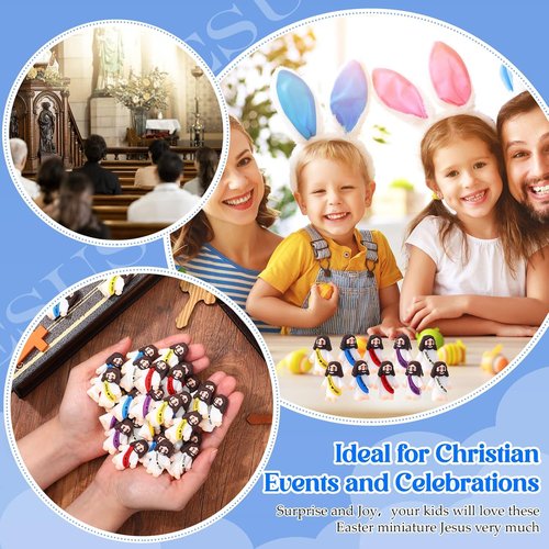 Bememo Mini Jesus Figures - 50 Pcs Christ Toys for Hide and Seek | Perfect Sunday School Party Favors