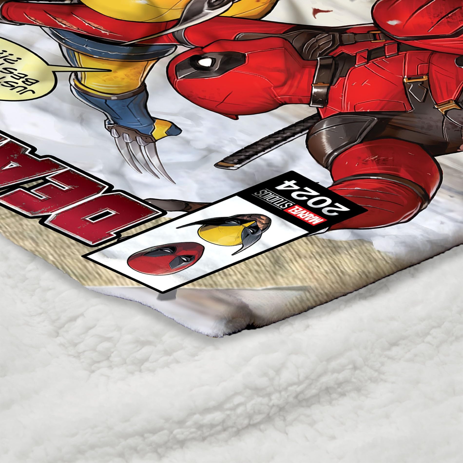 Northwest Deadpool Silk Touch Sherpa Throw Blanket, 50" x 60", Best Bubs