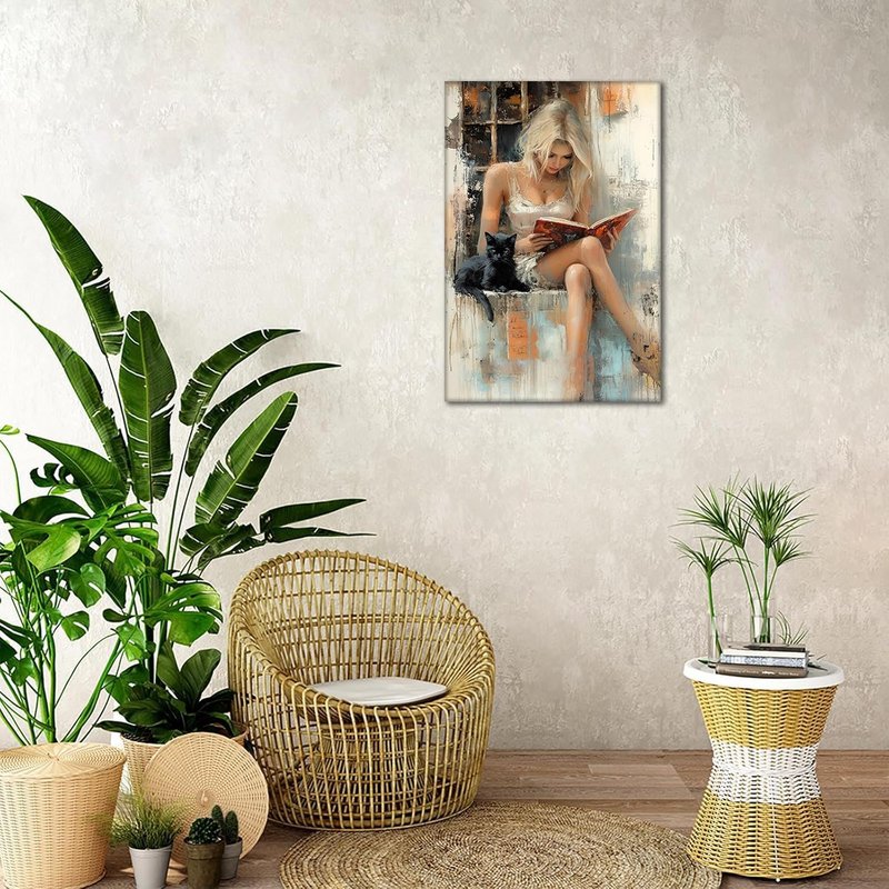 RDXLTOFO Reading Corner Art Print: Book Lover Poster for Home Library & Office, book nook decor,Framed Literary Wall Decor, Gift for Bookworms(24inx36In)