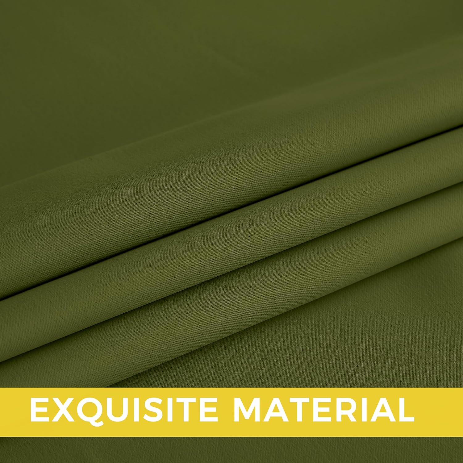 NICETOWN Room Darkening Curtains - Olive Green Drapery Panels, 52"W x 84"L for Enhanced Privacy