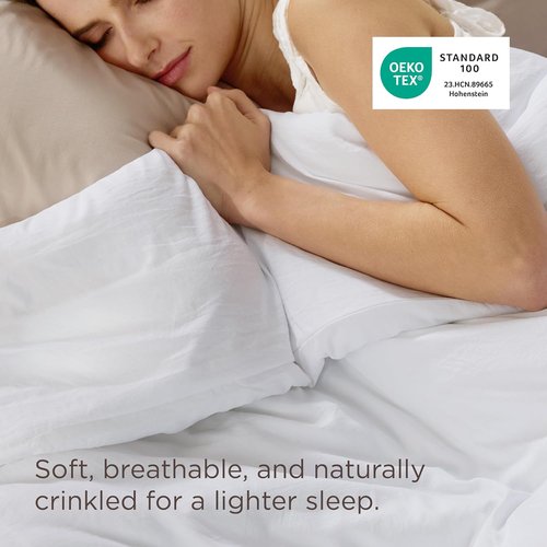 Bedsure Duvet Cover - Extra Soft Prewashed Cotton-Like Polyester, Full Size 80x90 Inches, White