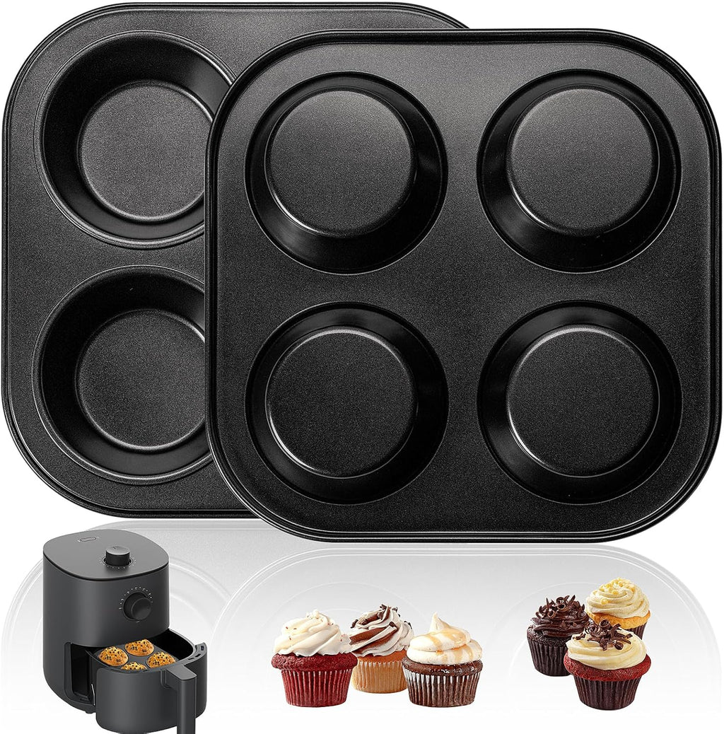 Yomvzake Air Fryer Muffin Pan - Nonstick 2-Pack Cupcake Molds for Toaster Oven | Perfect for Baking