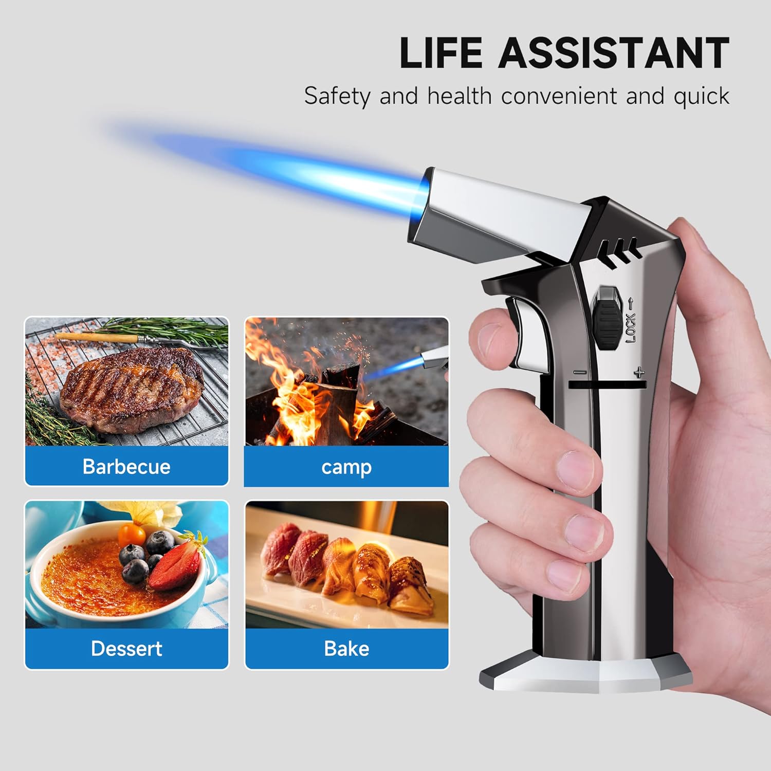 Skiennix Kitchen Torch - Adjustable Flame Culinary Torch for Perfect Cooking | Versatile and Easy to Use