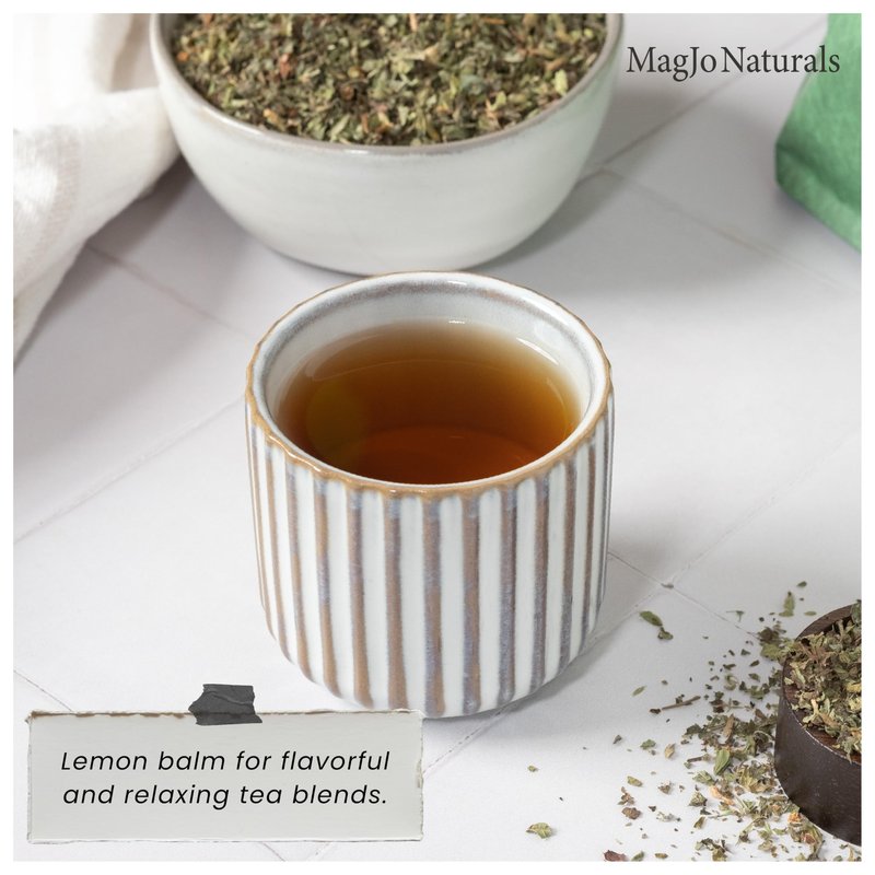 MagJo Naturals Lemon Balm Tea, Bulk Herbal Tea, Loose Leaf Melissa Officinalis, Caffeine Free, Cut and Sifted, 1 pound (16 ounces) (1 pack)