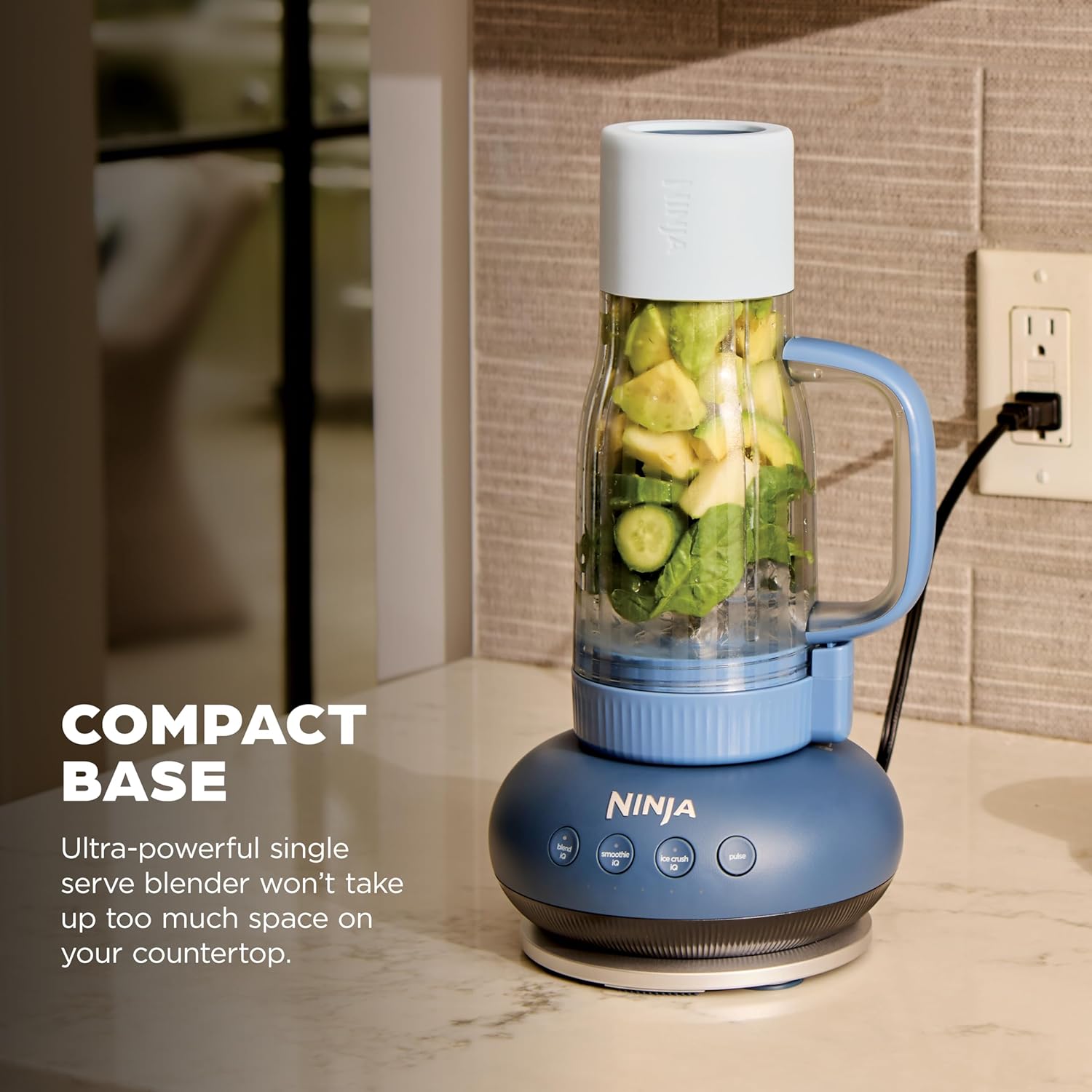 Ninja Blendboss™ Personal Blender - Smoothies & Frozen Drinks | 26oz Travel Tumbler with Leak-Proof Lid & Auto-iQ Technology | Cyberspace