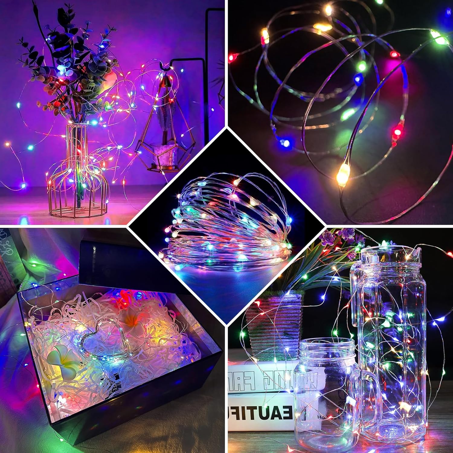 Skiennix 20 LED Fairy Lights - 7Ft Twinkle String Lights | Waterproof & Battery Operated for Parties, Weddings, Christmas & More - Multicolor