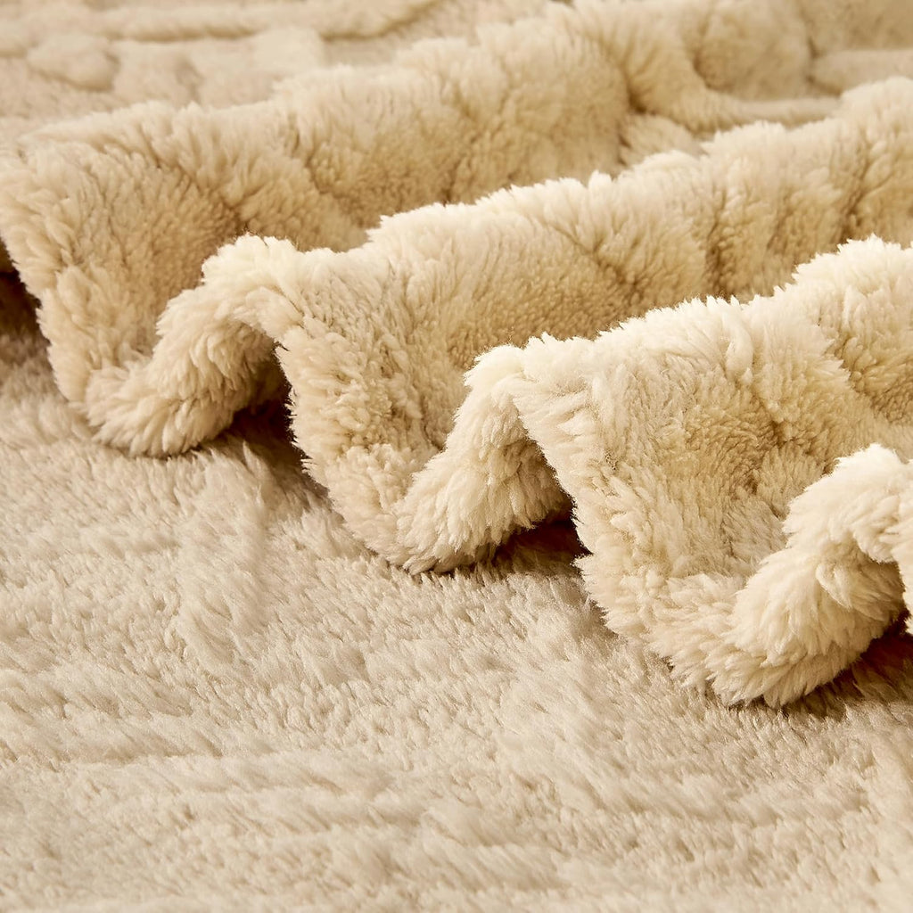 Sherpa Fleece Baby Blanket - Ultra Soft & Fluffy Premium Receiving Blanket for Infants | 30”×40” (Khaki)