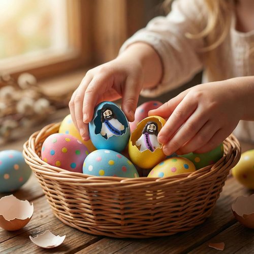 Cowlyn Mini Jesus Figurines - Multicolor Tiny Statues for Easter Egg Stuffers | 20-Pack Religious Gifts