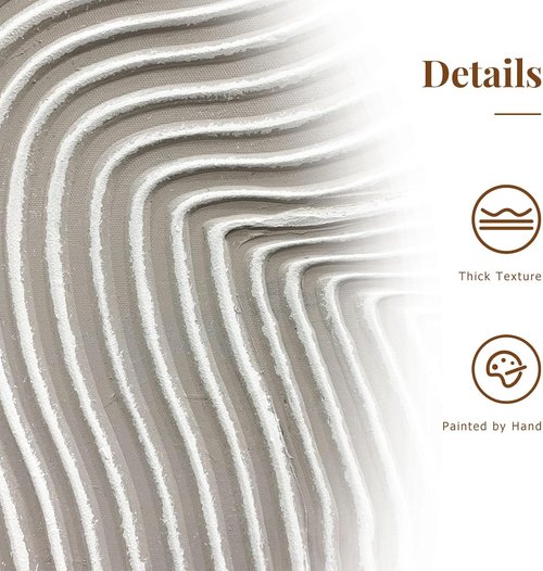 Framed Neutral Abstract Wall Art by [Brand Name] - Large 3D Curve Canvas Decor | 2-Piece Set, 28 x 40 Inch, Ready to Hang for Living Room, Bedroom, Office