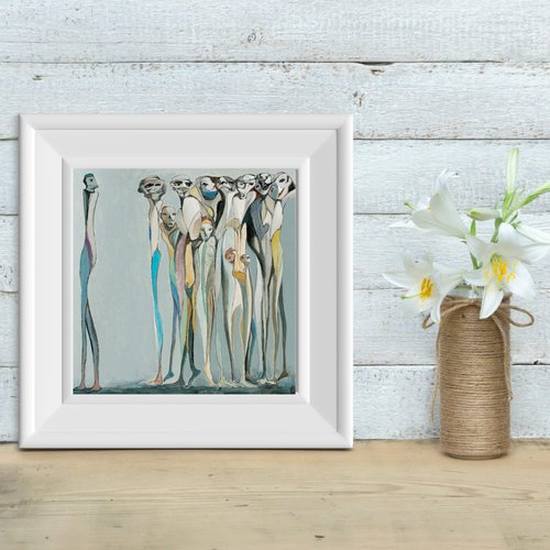 ATENSHI ART Covered Secrets by Mario Angel, Abstract Art Poster, Wall Decor, Neutral, Modern, Large Wall Art, Unframed Artwork Decoration, Wall Decor Living Room, Premium Matte Photo Paper (Matte