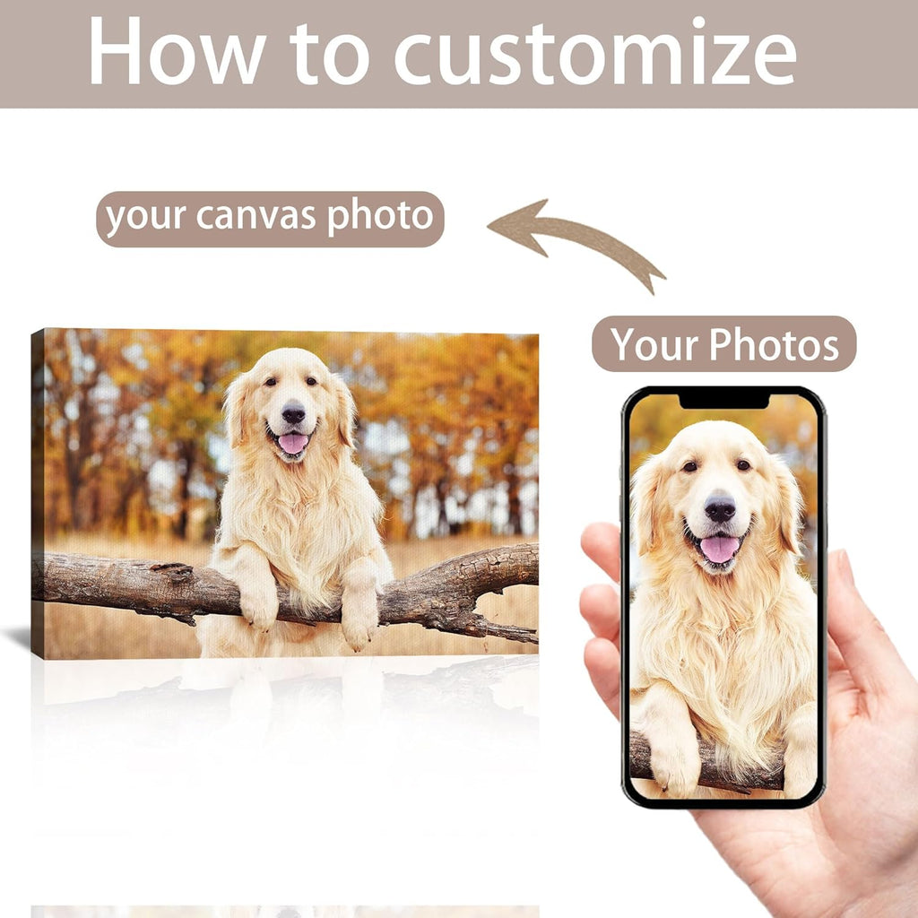 Skiennix Custom Canvas Prints - Personalized Photo Wall Art for Family & Pets | Framed 14x11