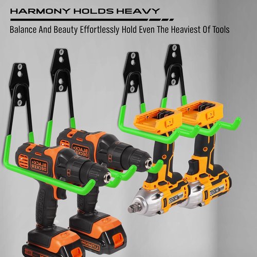 Heavy Duty Garage Tool Storage Wall Hook Set by [Brand Name] - 15PCS Organizer for Garden Tools, Ladders, and Bikes | Green Steel Bracket