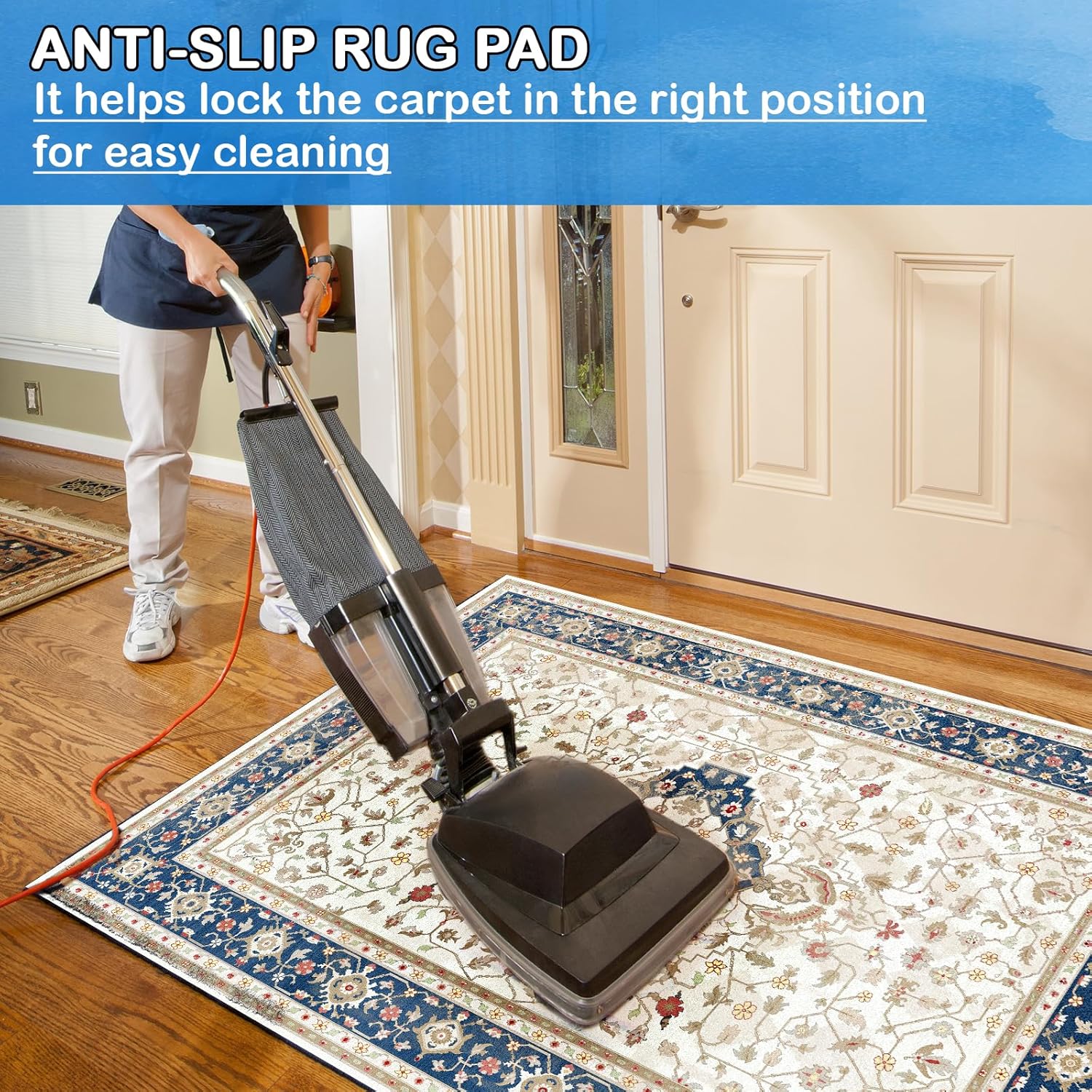Skiennix Non-Slip Rug Pad - 100% Waterproof & Durable 5 x 7 ft for All Floor Types | Secure & Safe