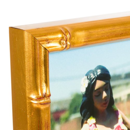Craig Frames Faux Bamboo, 16x20 Picture Frame Matted for an 11x14 Photo, Vintage Gold