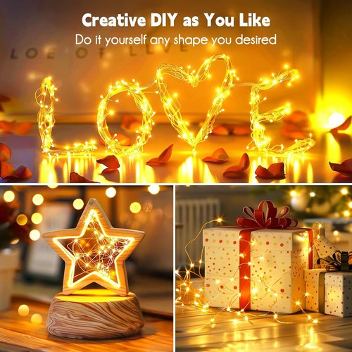 Fairy Lights | 99 Feet 300 LEDs Warm White String Lights - Waterproof Flexible Silver Wire for Indoor & Outdoor Decor
