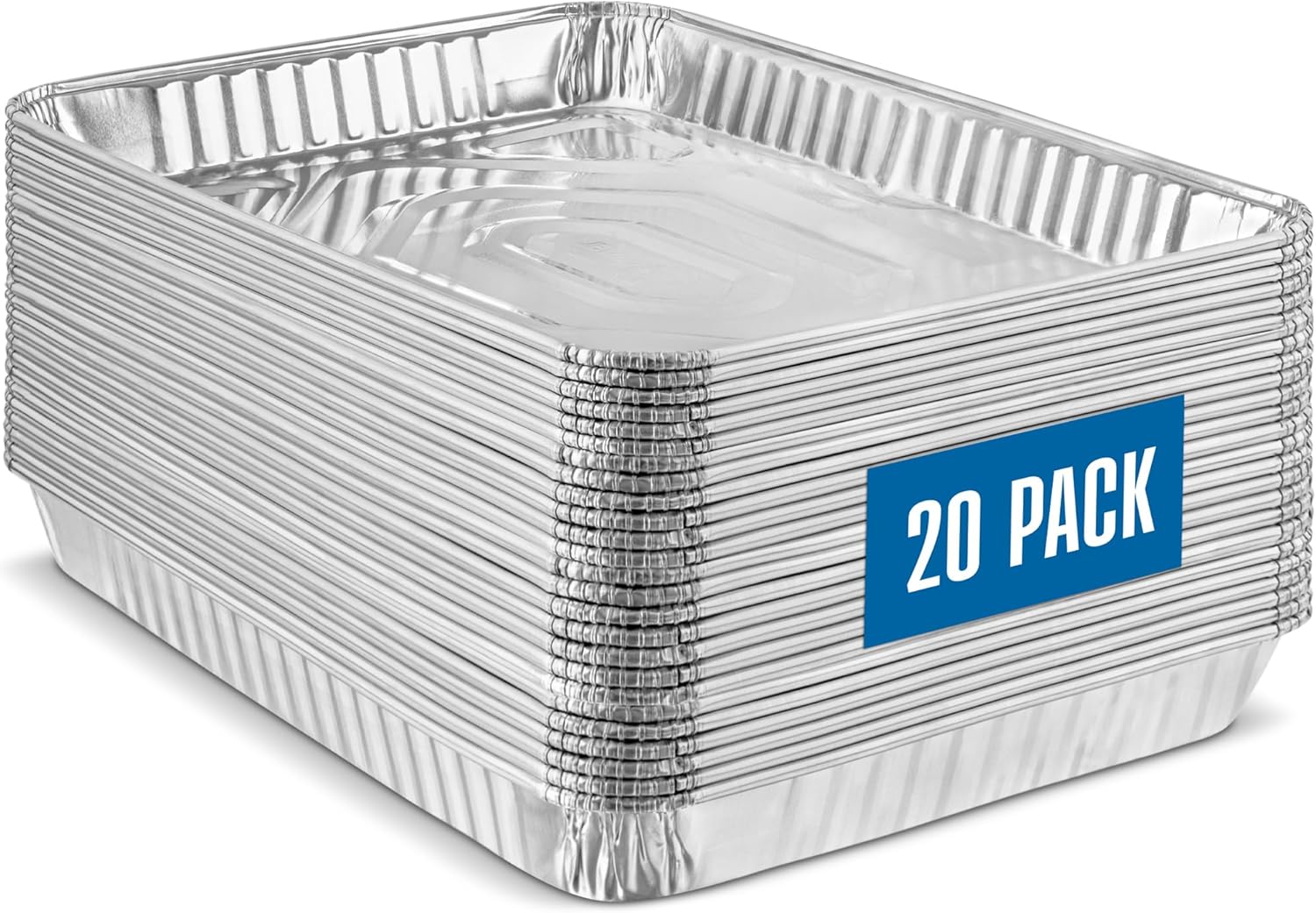 PlasticPro Aluminum Cookie Sheets - Premium Quality Heavy-Duty Disposable Pans | 9'' x 13'' | 20 Pack