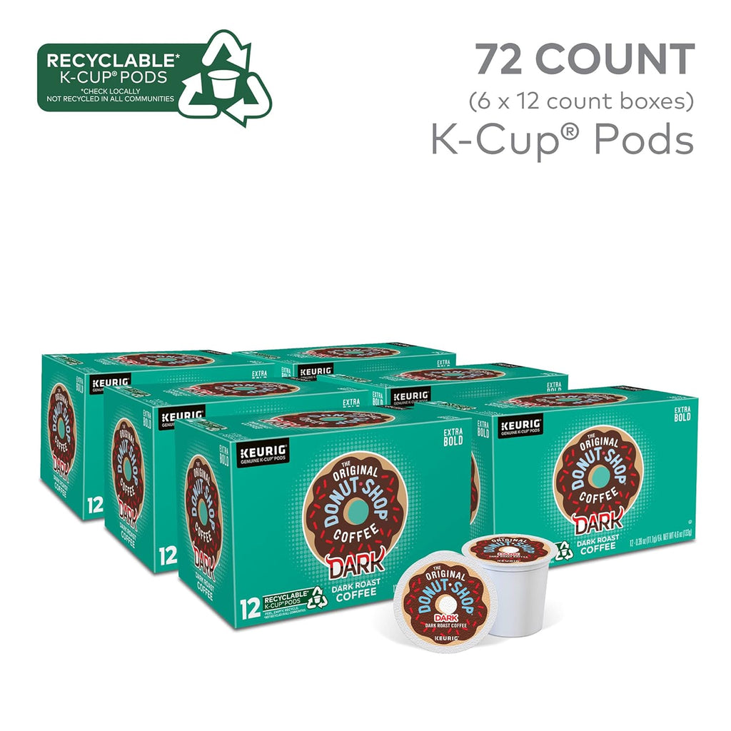 Original Donut Shop Dark Roast K-Cup Pods - Single-Serve Coffee, 72 Count