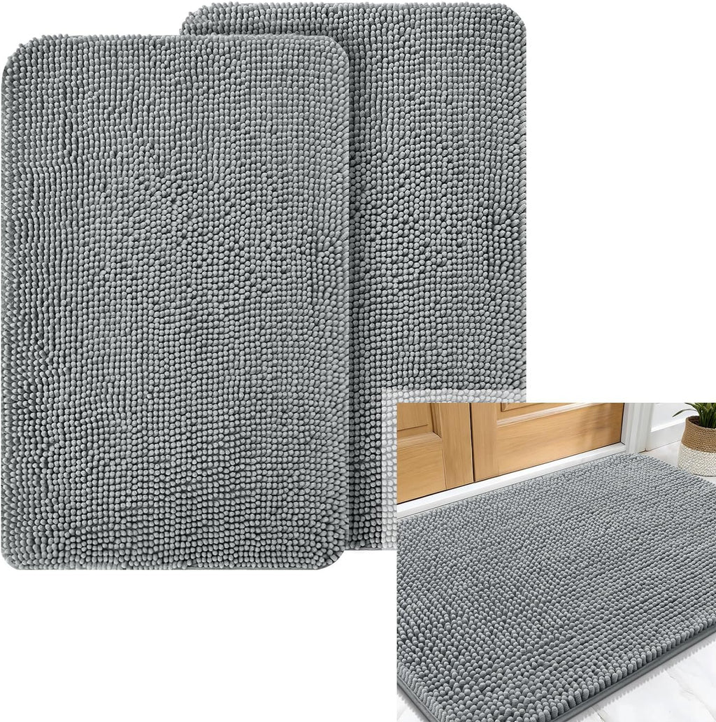 OLANLY Dog Door Mat Set - 3-Piece Bundle with 30x20 Size in Grey - Durable & Stylish Design