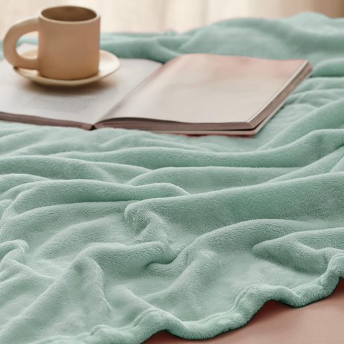 Bedsure GentleSoft Fleece Bed Blanket - Soft, Lightweight, Plush Luxury in Sage Green | 84x90 Inches