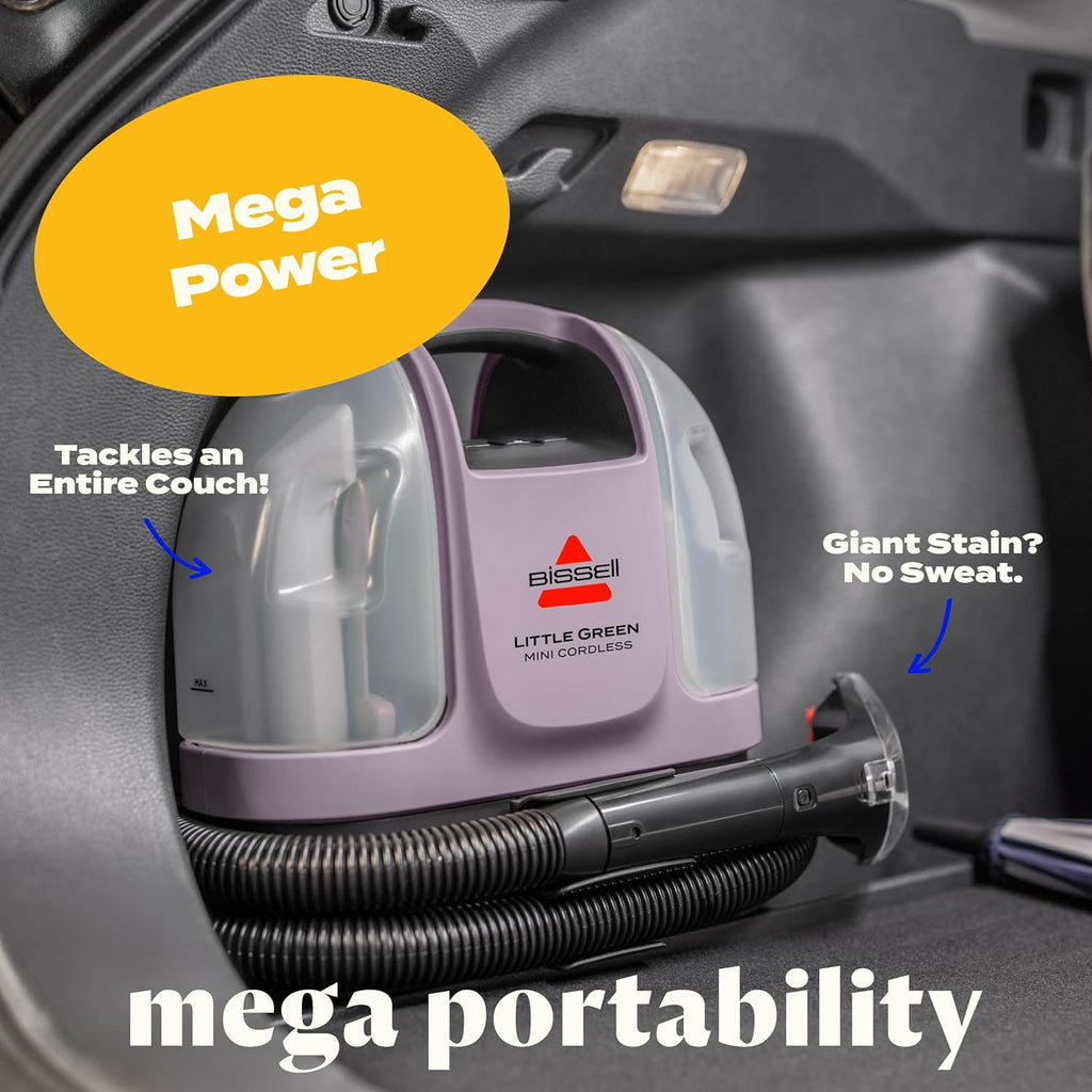 BISSELL Little Green Mini Portable Carpet Cleaner - Cordless Deep Cleaning with HydroRinse Tool | Dusk Pink
