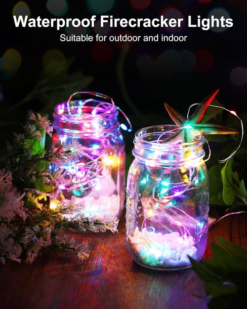 Fairy Lights - Battery Operated Twinkle String Lights | Waterproof Silver Wire, 5 Feet, 60 LEDs for DIY Decor & Holiday Celebrations