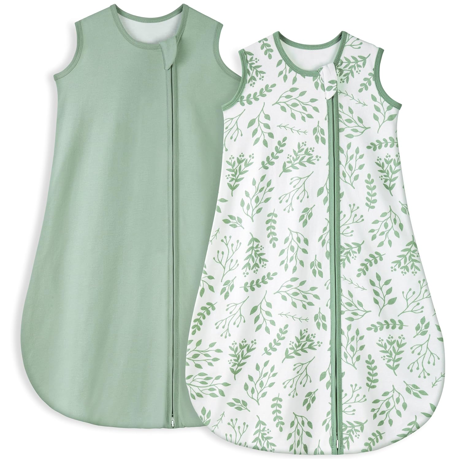 Yoofoss Baby Sleep Sack - 100% Organic Cotton Wearable Blanket | 6-12 Months, 2-Pack, TOG 1.0