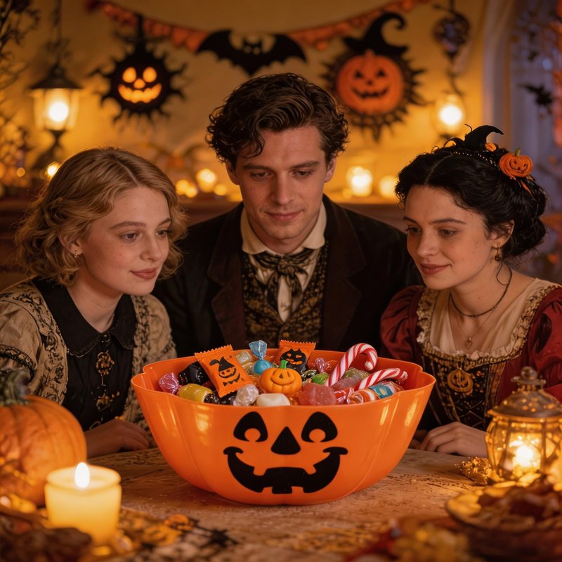 MHFOOU Halloween Candy Bowl, Large Plastic Halloween trick or treat bowl, Pumpkin Candy Bowl Fruit Salad Bowl for Party Decor Supplies, 11.6x4.7 Inch