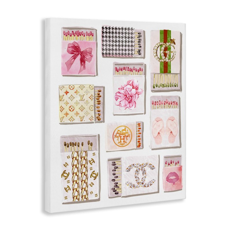 Stupell Industries 'Glam Girl Matchboxes', Canvas Art, 16 x 20 Inches, Easy to Hang and Sturdy, Made in USA, by Ziwei Li