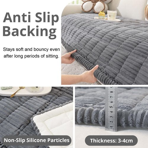 Couch Cover for Dogs Washable, Pet Couch Covers for Sofa, Soft Fuzzy Sectional Sofa Cover L Shape, Thick Couch Protector Pet Friendly, Paw Cart Dog Mat for Couches and Sofas (27.6" x 70.9", Dark Grey)