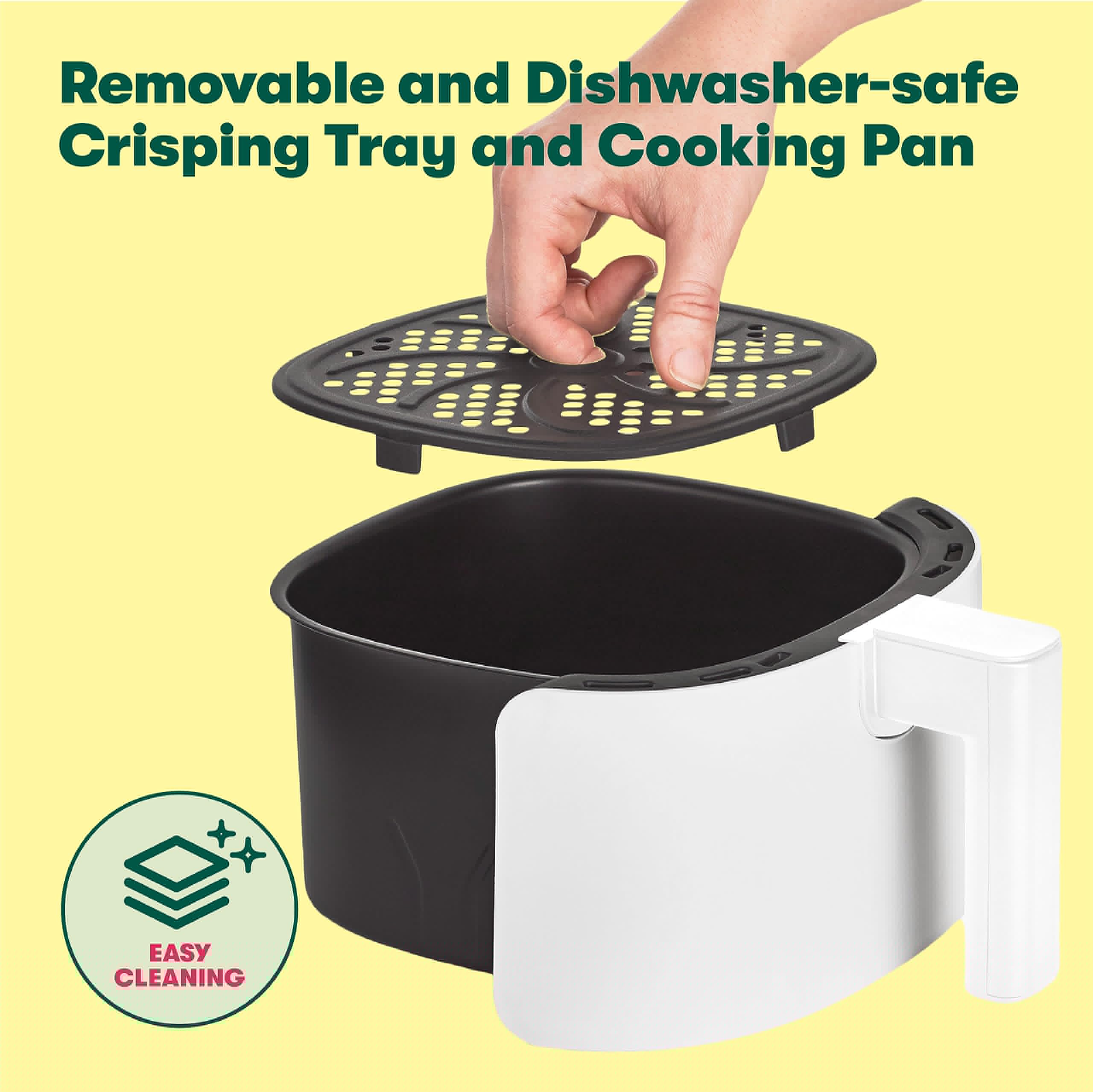 BELLA 2.9QT Manual Air Fryer, No Pre-Heat Needed, No-Oil Frying, Fast Healthy Evenly Cooked Meal Every Time, Removeable Dishwasher Safe Non Stick Pan and Crisping Tray for Easy Clean Up, Matte White