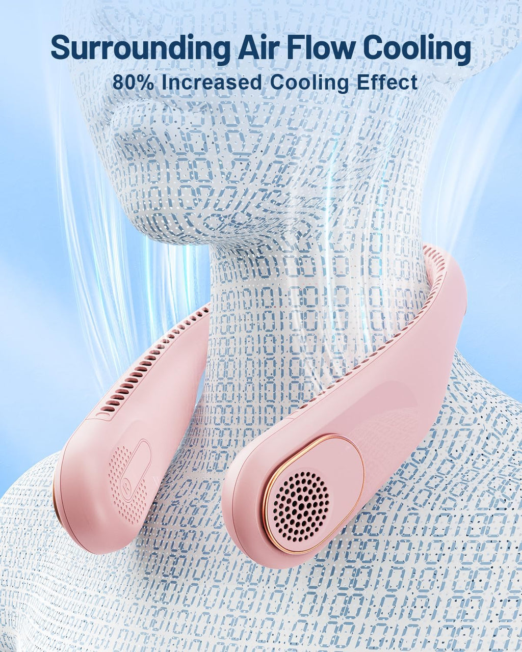 Sweetfull Portable Neck Fan - 360° Bladeless Cooling Design | 4000mAh USB Rechargeable for Travel & Gifts